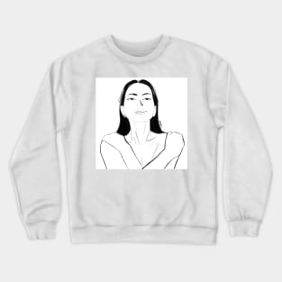 the romanian muse woman in sketch board Crewneck Sweatshirt